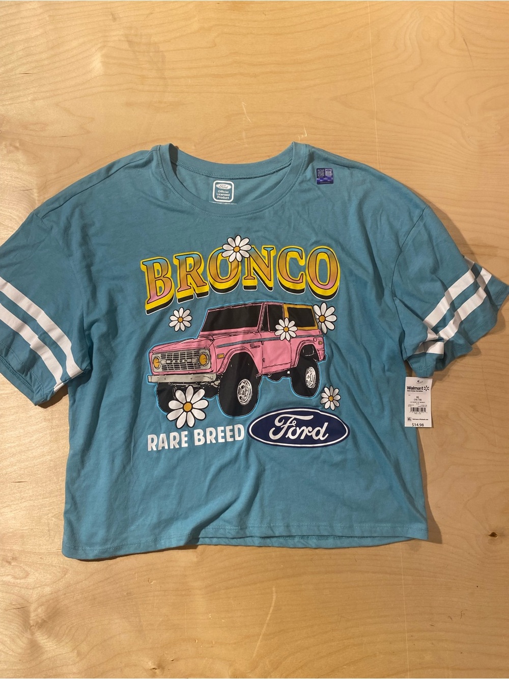 Ford Teal Tee with Pink Bronco Graphic XL (16-18) (SM)